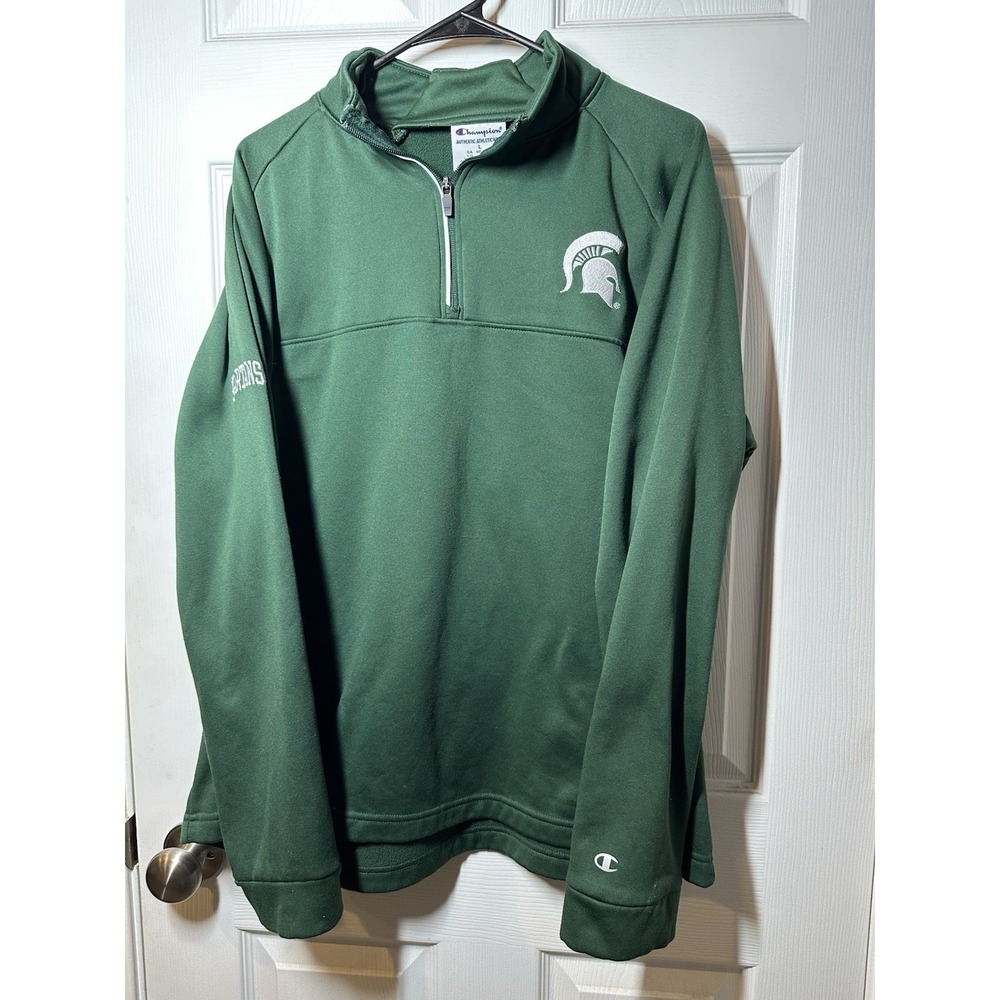 Michigan State Spartans Jacket Mens Large NCAA Football Champion Quarter Zip